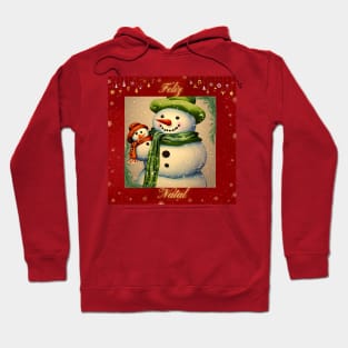 Feliz Natal de Boneco de Neve e Bebê de Neve Hoodie